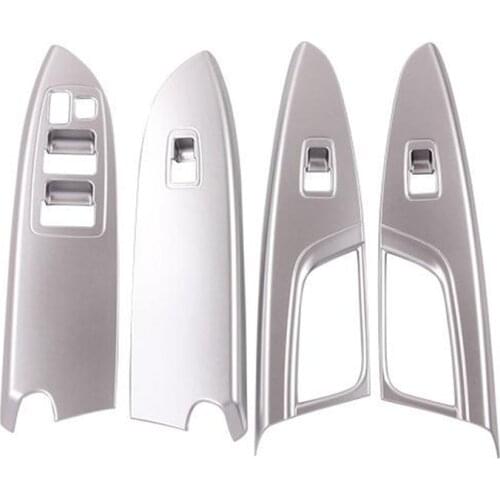 4Pcs ABS Silver Decorative Window Lift Switch Cover Trim Frame for Mitsubishi Eclipse Cross 2018 Car Styling