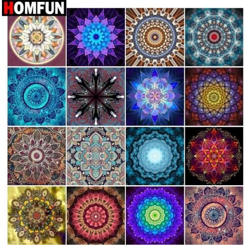 HOMFUN Diamond Embroidery "Mandala landscape" Pattern DIY 5D Diamond Painting Needlework Cross Stitch Full Drill Painting