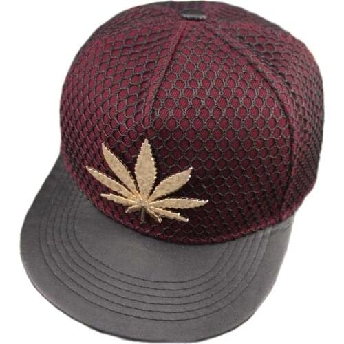 2016 Europe Maple Leaf Summer Mesh Baseball Cap For Men Women Teens Casual Bone Hip Hop Snapback Caps Sun Hats