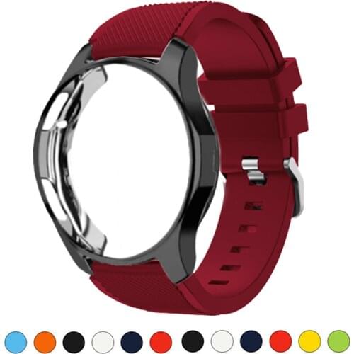 Silicone Case+band For Samsung Galaxy watch 46mm/42mm strap Gear S3 Frontier Band Sports watchband+Protector watch case 42/46 mm