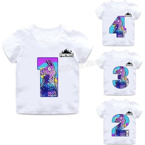 Fortnite Children T-shirt Game Anime Clothes Boys Graphic Tee Birthday Battle Royale Fortnight Number 1-9 Tops Best Seller Gifts