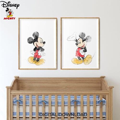 Disney Mickey Minnie Mouse Cartoons Posters and Prints Canvas Painting On the Wall Amine Pictures for Room Home Decor
