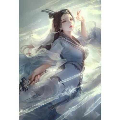 DIY Full Diamond Painting Antique Anime Fairy Drill Embroidery Mosaic Machine Cross Stitch Handcraft Gift JX300