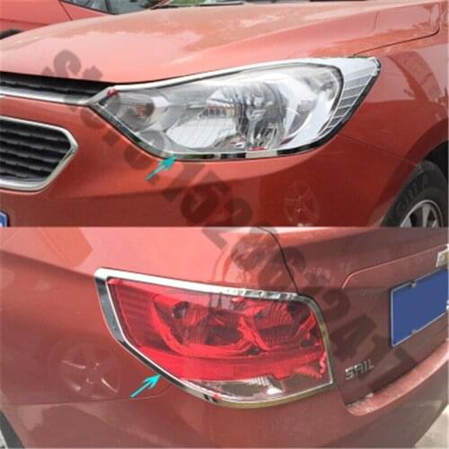 For Chevrolet Captiva 2013~2019 Car styling ABS Chrome Front+Rear headlight Lamp Cover Trim