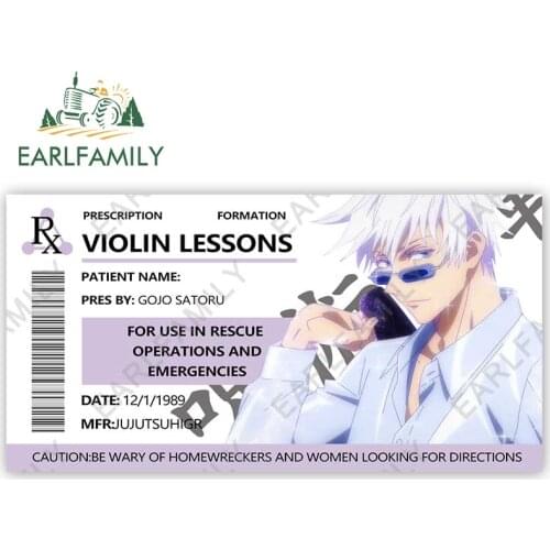 EARLFAMILY 13cm x 6.7cm for Jujutsu Kaisen Car Stickers Occlusion Scratch Fashionable Decals Vinyl Sunscreen Car Styling