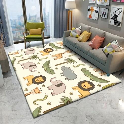 Animal Puzzle Game Learn For Baby Play Rectangular Carpet in the childrens room High Quality Rug Childrens Flannel Carpet