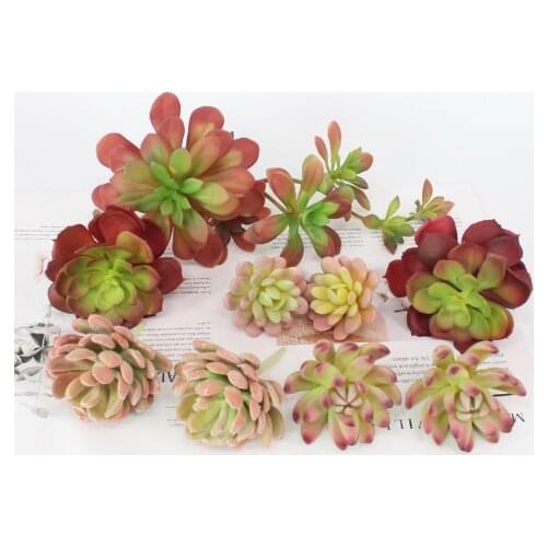 Artificial Succulent Flocking Plants Unpotted Mini Fake Succulents Plant DIY Home Fake Succulents Fake Plants Faux Succulents