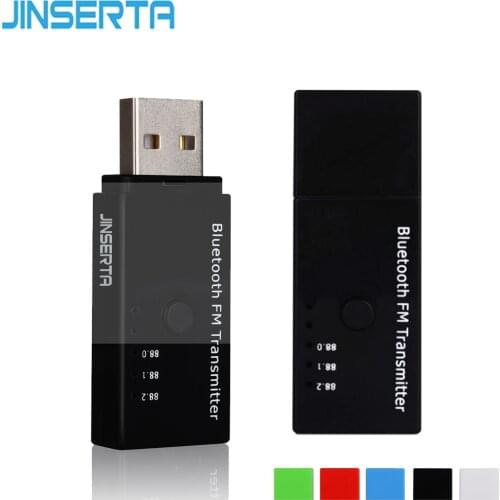 JINSERTA USB Bluetooth 5.0 FM Transmitter Wireless FM Modulator Car Bluetooth Kit Handsfree Music Player for iPhone Samsung