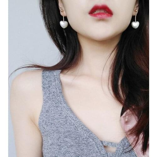 JIOFREE charm Korea Style Heart simulated pearl Clip On Earrings for Girl Party Women Fashion No Ear Hole Earring