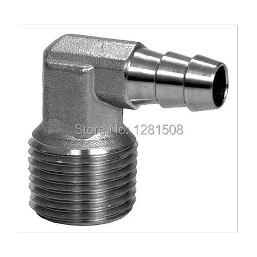 1/2" FPT X 3/8" Barb Elbow, Homebrew Hardware, Stainless Steel 304 Pump fitting