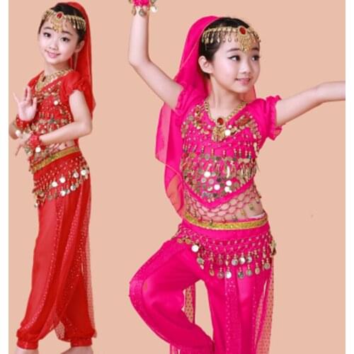 2020 new belly dance costume childrens oriental dance girl belly dance indian dance short sleeve suit belly dance costume