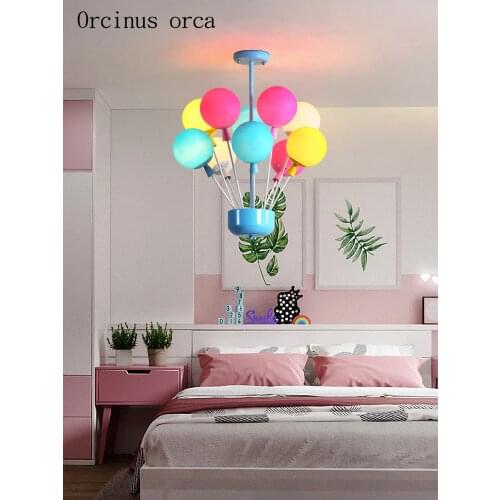 Cartoon creative balloon chandelier boys girls bedroom childrens room lamp modern romantic colorful balloons chandeliers