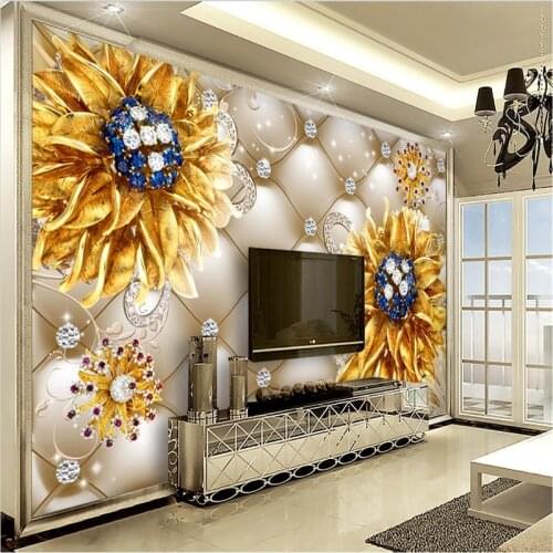 Beibehang Custom Floral Diamond Soft Case wall paper TV background photo wallpaper for living room decoration papel de parede 3D