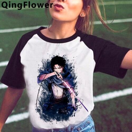 Attack on Titan Shingeki No Kyojin tshirt top tees female white t shirt tumblr harajuku kawaii t shirt clothes tumblr