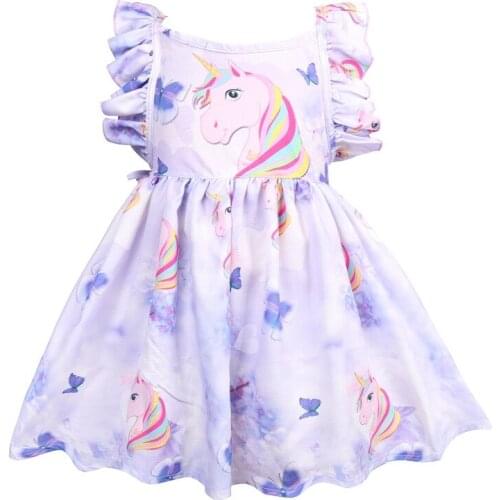 Unicorn Girls Dress Summer Kids Dresses For Girls Party Dress Birthday Gift Costume Princess toddler Dress Children Clothing