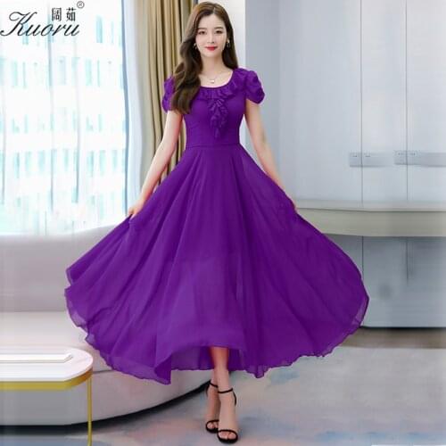Women Dresses Summer 2021 Streetwear Robe Longue Plus Size Clothing Maxi Jurk Chiffon Dress Sukienka Noir Ete Femme Vestidos