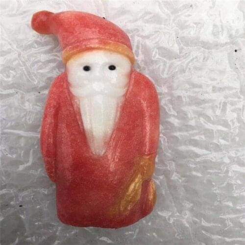 Natural white marble carving Santa Claus, crystal Santa Claus decoration, white marble decoration
