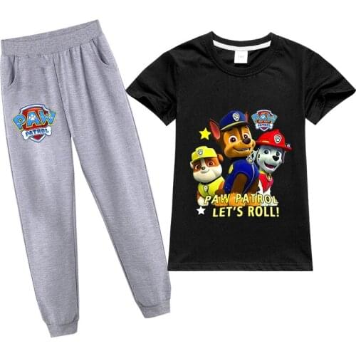 PAW PATROL Childrens Tracksuit Summer Clothing Sets Children Boy Girl Clothes Kids Short T-shirt Pants Suits
