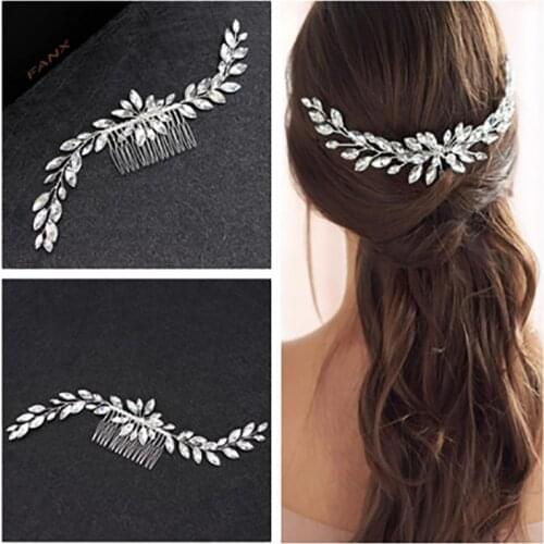 Silver Wedding Hair Accessories Rhinestone Bridal Comb Luxury Headband Bride To Be Hair Ornaments Shiny Headpieces Tiara Wedding