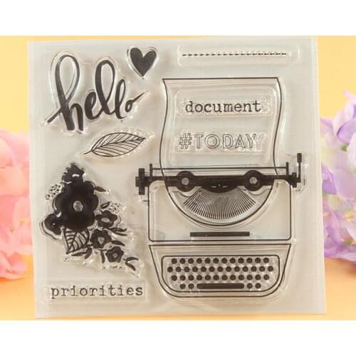 YLCS074 document silicone clear stamps for Scrapbooking DIY album cards decoration embossing folder TPR rubber stamp 10*10cm