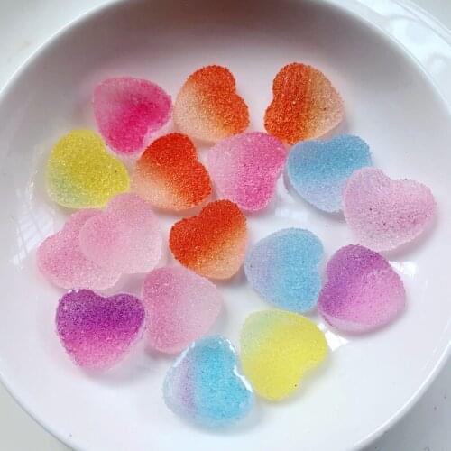 Mixed colors cute candy heart/starfish flat back rhinestone resin scrapbook soft resin crafts DIY accessories