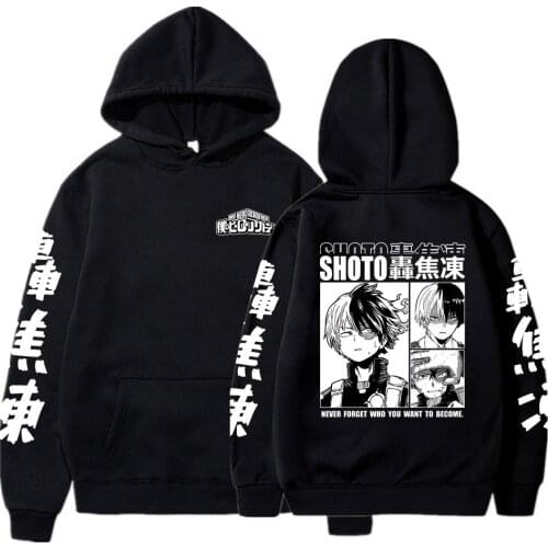 Anime My Hero Academia Harajuku Shouto Todoroki Manga Hoodies Boku No Hero Academia Cartoon Mens Streetwear Winter Sweatshirts