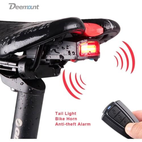 Deemount A3 A6 Bicycle Rear Light Anti-Theft Alarm Usb Wireless Remote Control Led Tail Lamp Bike Finder Lantern Horn Siren Warn