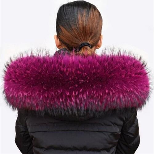 100% Real Fur Collar Women Scarves 2018 Winter Women Jackets Women Raccoon Fur Hood Trim Shawls Scarves Hat Fur Collar