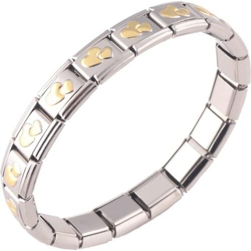 Womens Men Jewelry Magnetic Germanium Bracelet Stainless Steel Double Tourmaline Energy Balance Health Italian Charm Bracelets