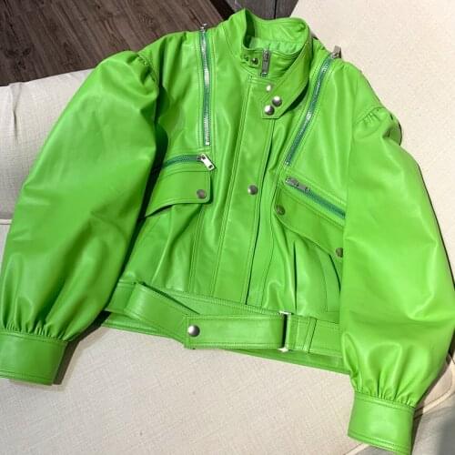 Ladies real leather jacket women real sheepskin jacket genuine lambskin jacket