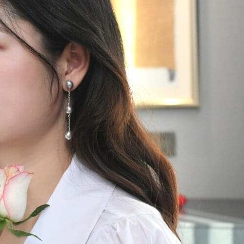 ASHIQI 2021 New Natural Freshwater Baroque Pearl 925 Sterling Silver Long Earrings Jewelry Gifts Women