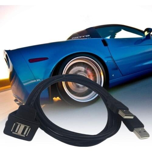 1m Dual Port USB2.0 Male to Female Car Dashboard Mount Extension Adapter Cable
