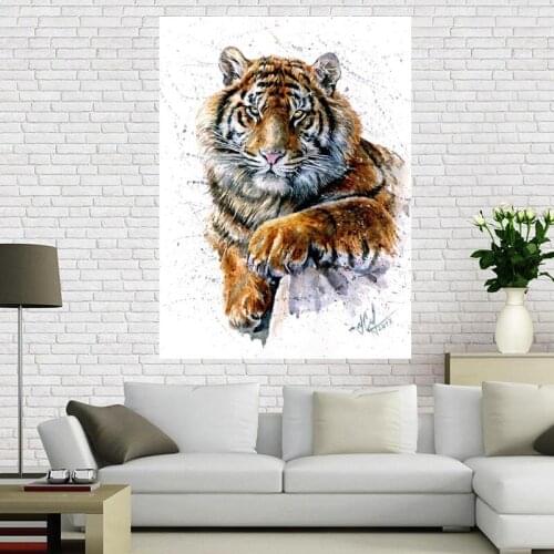 New Arrive Custom Art Tiger Canvas Silk Poster for Home Decor Custom Print painting Art Picture 1 pcs custom