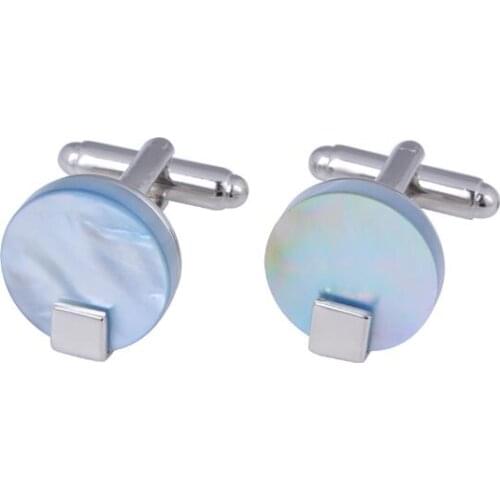 10pairs/lot Natural Mother Pearl Shell Cufflinks Sea Shell Cuff links Classic Silver Round Groom Cuff Button Mens Jewelry Gift