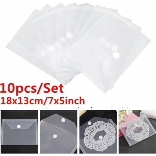10Pcs/Set New Modified 7x5inch PVC Plastiv Sheet Transparent Large Stamp&Die Storage Pockets For Dies Stamps Collection