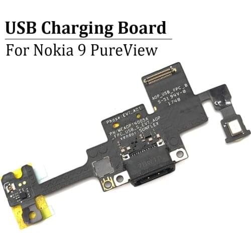 10Pcs/Lot, USB Charging Port Mic Microphone Dock Connector Board Flex Cable For Nokia 9 PureView Repair Parts