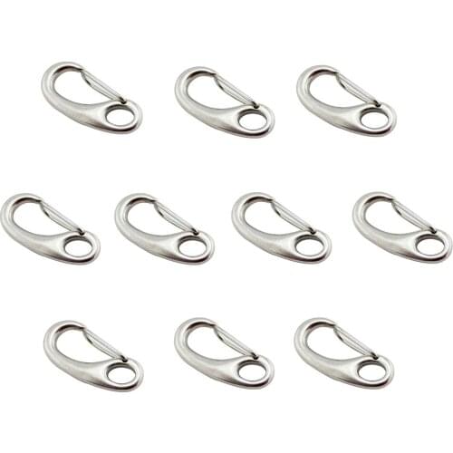 10PC Egg Shape Spring Snap Hooks Marine 316/304 Stainless Steel Multifunctional Hiking Camping Belt Carabiner Quick Release Hook