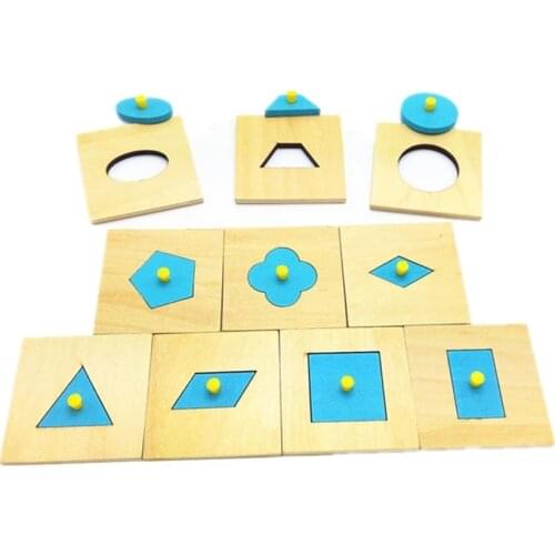 10Pcs Montessori Family Version Wooden Geometric Shapes Insets Toys for Baby Children Sorting Puzzle Board Game Education Toy