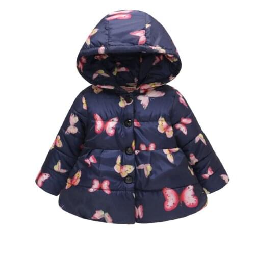 2019 Winter Jacket for Girls printing Coat Kids Warm Hooded Outerwear Children Clothes Infant Girl Padded Cotton Jacket