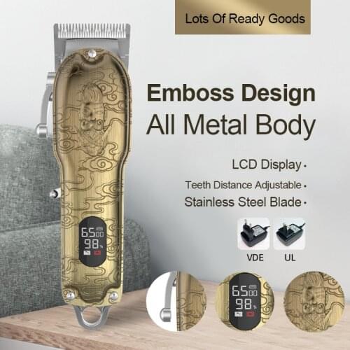 2020 RESUXI All Metal Cordless Clipper Hair Cutting Trimmer Salon Use Hair Cutting Trimmer Professional Gold Barber Men Hair