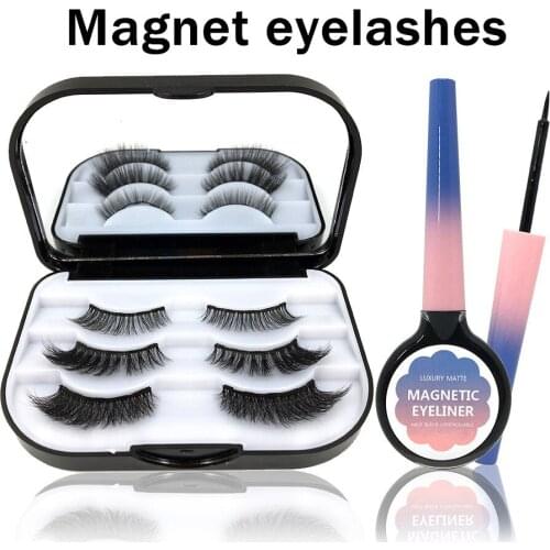 3D magnetic eyelashes With 3/4 Magnets handmade makeup Mink eyelashes extended false eyelashes Reusable false eyelashes Dropship