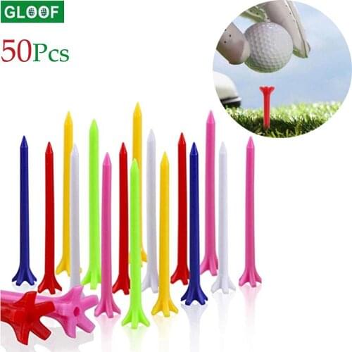 50Pcs/Set PE Plastic Golf Training Tees Holder Club Driving Range Hitting Trainer Ball Nails Golfer Accessories