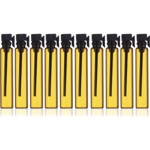50pcs/lot 1ml 2ml Amber Oil Bottle Small Sample Brown Plastic Drop Perfume Bottle Empty Laboratory Liquid Fragrance Test Tube