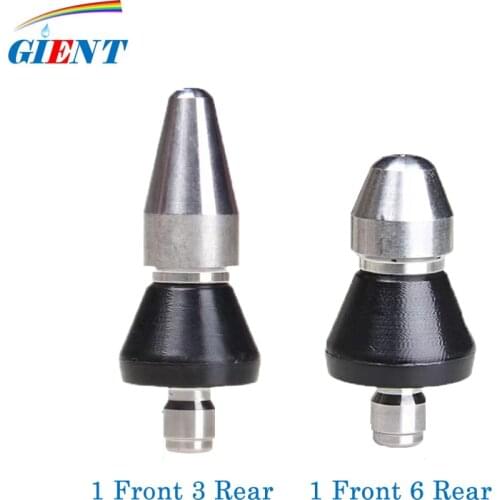 1 Forward 3/6 Rear Jets Thread Quick Connector Sewer Nozzle Washing Machine Drain Cleaning Pipe Dredging Cleaning Sewer Cleaner