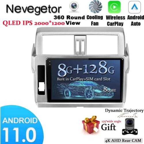 Android 11 HeadunitNEVEGETOR Toyota Land Cruiser Prado 150 2013 - 2017 Car Radio Multimedia Video Player Navigation GPS