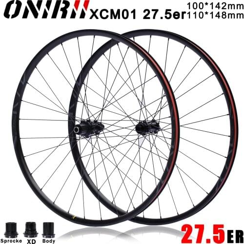 ONIRII XC M01 27.5 er Mountain Bike XC MTB Bicycle Wheel Aluminum Disc brake Hub Sprocke XD Body 28h lager 100x142mm & 110x148mm