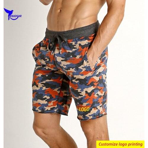 Custom LOGO Men Quick Dry Camouflage Running Shorts with Pocket Breathable Short Pants Gym Fitness Jogging Bodybuilding Bottoms