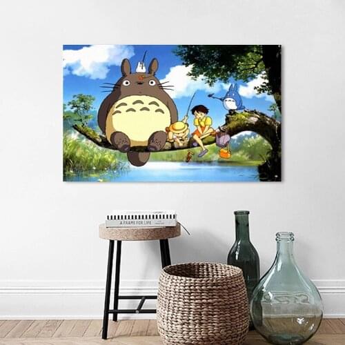 Hayao Miyazaki Classic Anime My Neighbor Totoro Canvas Painting Poster Wall Picture Home Living Room Children Room Decoration