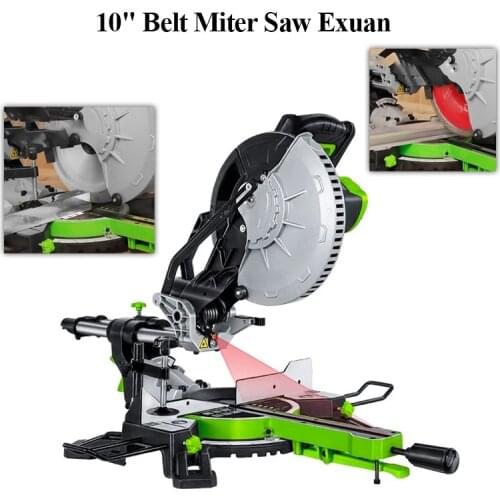 New10-Inch Leather Belt Bevel Saw A45-Degree Wood Aluminum Cutting Machine Miter Saw Compound Mitre Saw