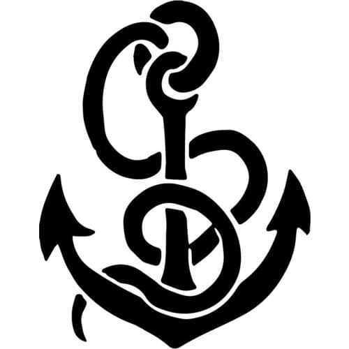 Anchor Creative Art Decals High Quality Car Decoration Decals Personalized Pvc Waterproof Decals Black/white, 18cm*14cm